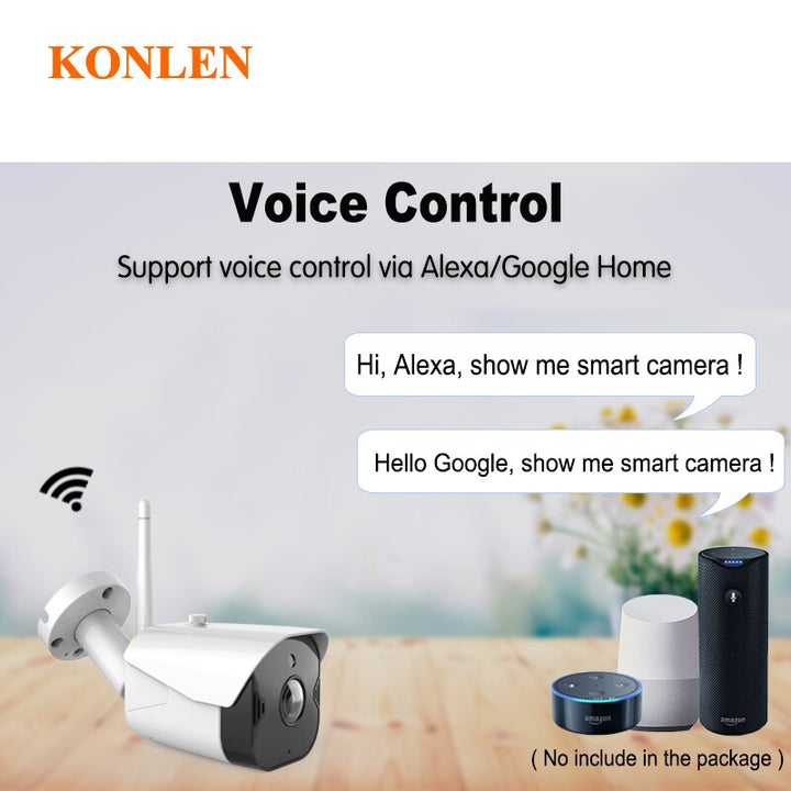 KONLEN WIFI Tuya Smart Life 1080P HD 2MP IP Camera Security Outdoor Bullet Wireless Surveillance Google Home Alexa CCTV Video freeshipping - Etreasurs