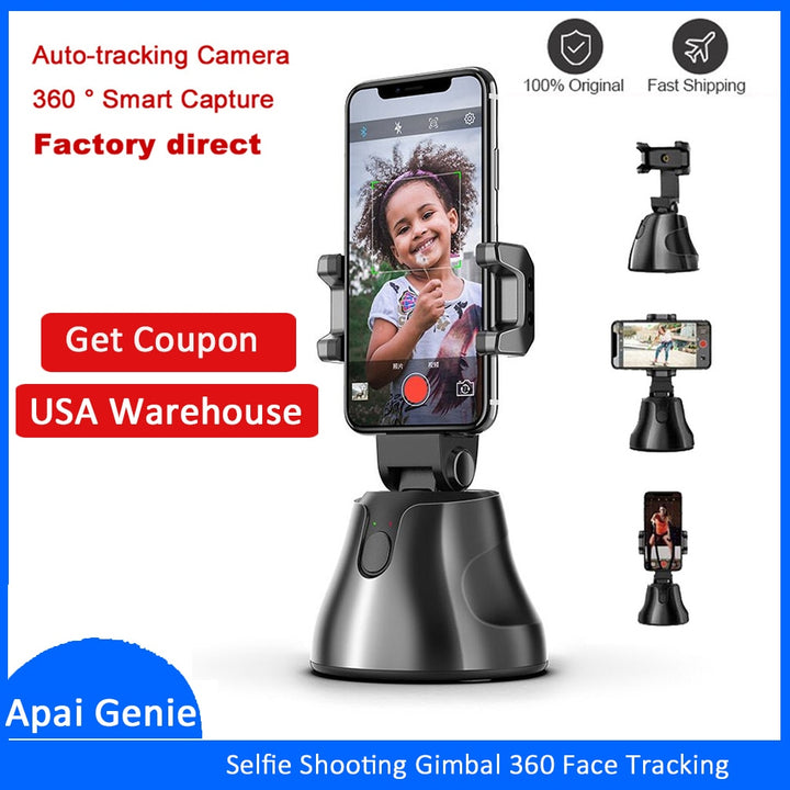 Portable All-in-one Auto Smart Shooting Selfie Stick ,  360 Rotation Auto Face Tracking Object Tracking vlog Camera Phone Holder freeshipping - Etreasurs