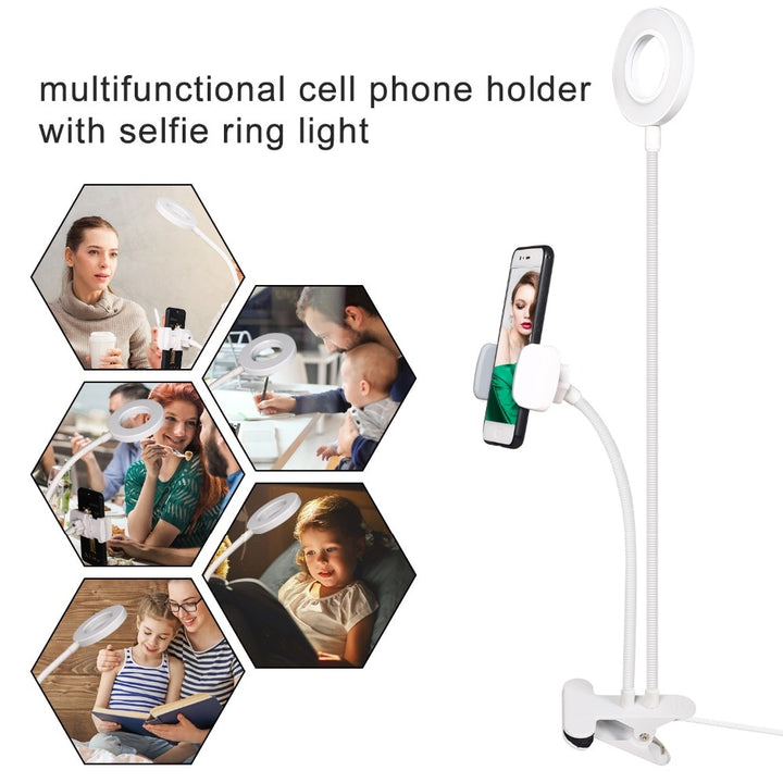 Photo Studio Selfie LED Ring Light with Cell Phone Mobile Holder for Youtube Live Stream Makeup Camera Lamp for iPhone Android freeshipping - Etreasurs