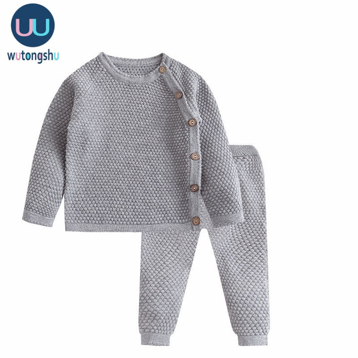 Baby Boy Girl Clothes Sets Spring Autumn Solid Newborn Baby Girl Clothing Long Sleeve Tops + Pants Outfits Casual Baby Pajamas freeshipping - Etreasurs