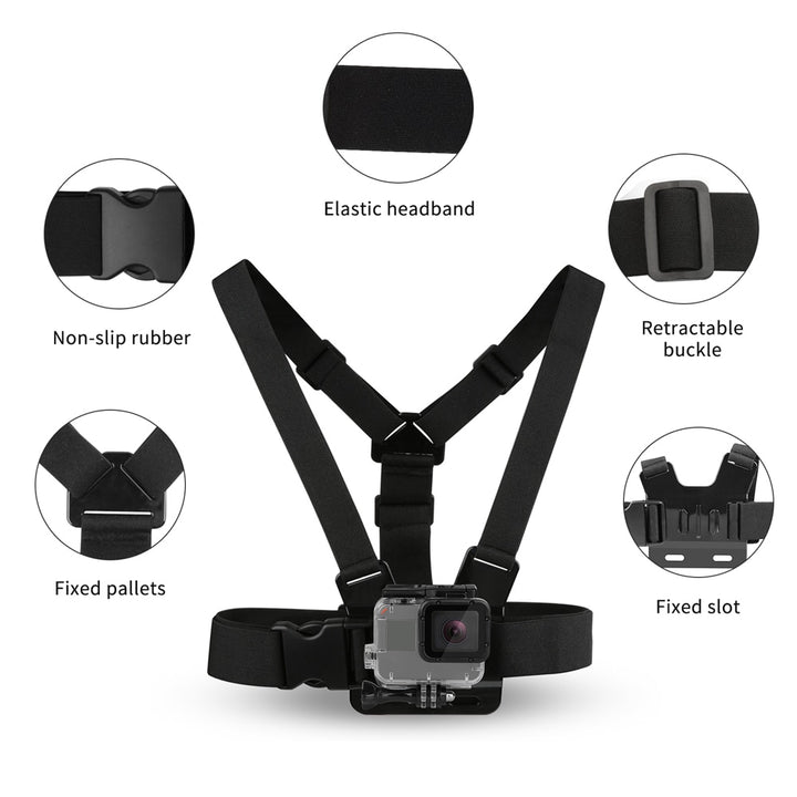 SHOOT Adjustable Harness Chest Strap Head Strap Belt for GoPro Hero 9 8 7 5 Black Xiaomi Yi 4K Sjcam Sj4000 Go Pro 7 8 Accessory freeshipping - Etreasurs