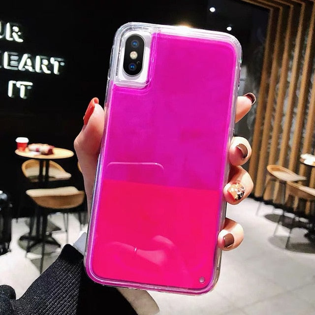 New Fashion Noctilucent Dynamic Liquid Quicksand For iPhone 6 6S 7 8 Plus X XR XS Max Phone Cases Trend Luminous Case freeshipping - Etreasurs