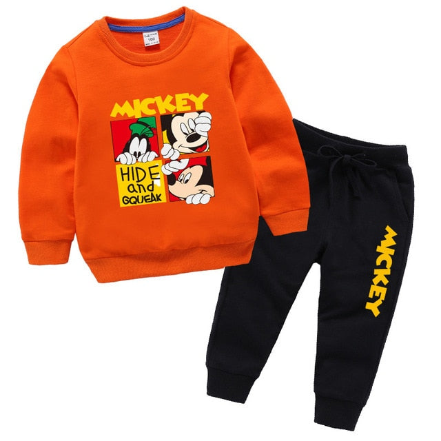 Baby Boys Clothes Cartoon Minnie Mickey Printed Girls Clothing Set Autumn Long Sleeve Sweatshirt Vetement Enfant Fille Tracksuit freeshipping - Etreasurs