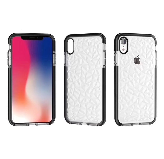 Explosive two-color diamond transparent soft shell for iphoneX XR XSMAX 6 7 8plus diamond mobile phone case freeshipping - Etreasurs