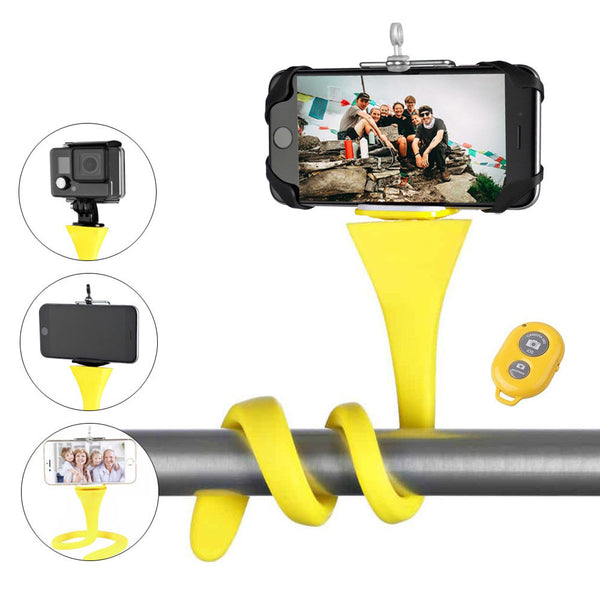 Flexible selfie stick monopod wireless Bluetooth tripod monkey holder for GoPro iPhone camera phone car bicycle universal freeshipping - Etreasurs