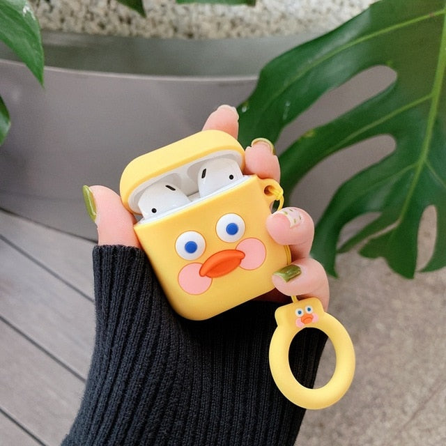 Cute Cartoon Earphone Case for Airpods 2 Cover Soft Silicone Slim Earphone Cover for Airpods 1 Case Bag Protective Strap Cases freeshipping - Etreasurs