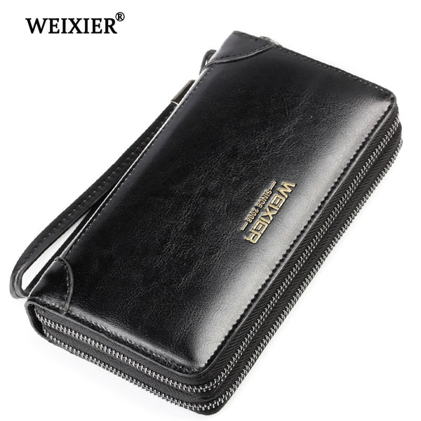 Brand Men's Wallet Men's Zipper Purse Leather Clutch Men's Wallet Coin Pack Card Pocket Holder High Quality Wallets