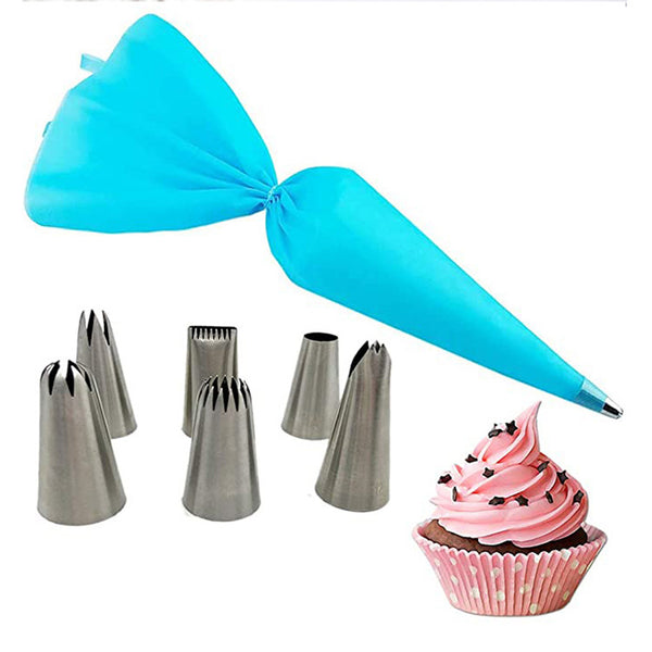 7-Piece Cream Piping Tip Set Stainless Steel 304 Piping Tip 7-Piece Piping Bag Set freeshipping - Etreasurs