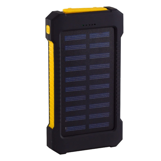 For Smartphone with LED Light Solar Power Bank Waterproof 20000mAh Charger 2 USB Ports External Charger Powerbank freeshipping - Etreasurs