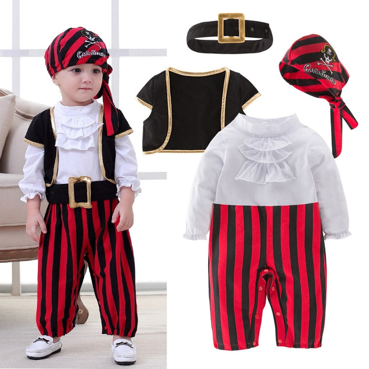 Pirate Captain Cosplay Clothes for Baby Boy Halloween Christmas Fancy Clothes Halloween Costume for Kids Children Pirate Costume freeshipping - Etreasurs