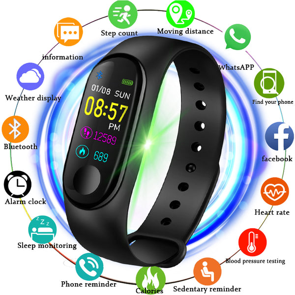 M3 Smart sports watch Women Smart Watch Men Heart Rate Blood Pressure Monitor Fitness Tracker Pedometer Watch freeshipping - Etreasurs