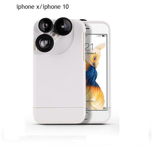 4 In 1 Telescope lense Mobile Phone Case for Iphone x 8plus 7 plus 6 plus 8 7 6s Camera lenses Outdoor Hunting freeshipping - Etreasurs