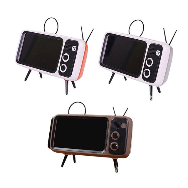 Retro TV Mobile Phone Screen Stand Cell Phone Mounts Holder for 4.7-5.5in mini Waterproo Mobile Phone Screen for Smart Phone freeshipping - Etreasurs