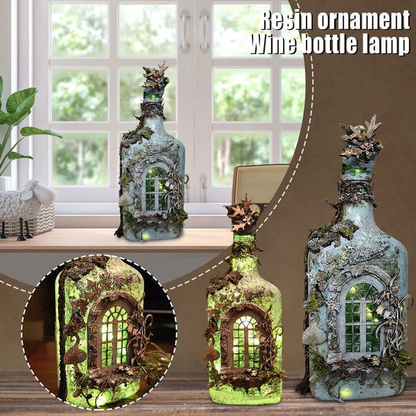 Mysterious Ghost Castle Forest Luminous Creative Wine Bottle Home Gardening Ornament Resin Crafts