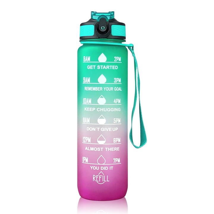 Sports Straw Water Cup Tritan Gradient Bounce Cover Water Bottle Space Cup Outdoor Water Bottle Travel Cup freeshipping - Etreasurs