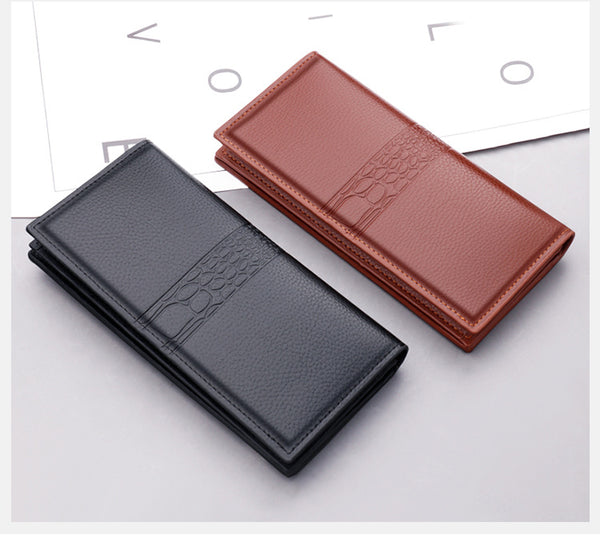 Multifunctional Wallet Men's Long Zipper Trend Fashion Personality Large Capacity Button Youth Hand Embossed Wallet