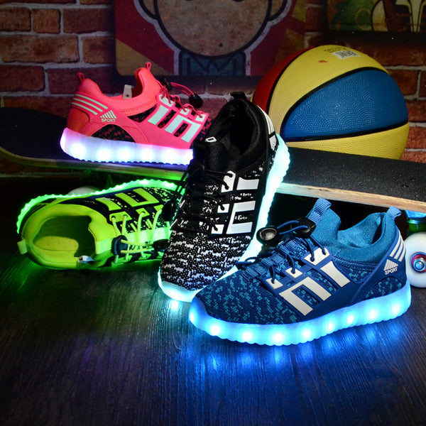 Lighting Shoes Children's Shoes New Spring And Autumn Led Charging Light-Emitting Shoes Usb Colorful Light Shoes Trend