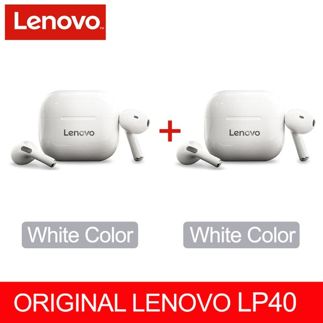 NEW Original Lenovo TWS Wireless Earphone Bluetooth 5.0 Dual Stereo MINI Reduction Bass Touch Control Long Standby 300mAH LP40 freeshipping - Etreasurs