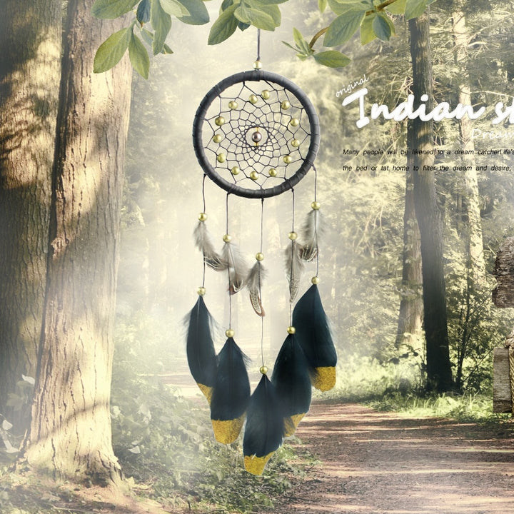 Original silver gray dream catcher 2 ring Indian feather hanging art gifts to bestie friends creative valentine's day gifts freeshipping - Etreasurs