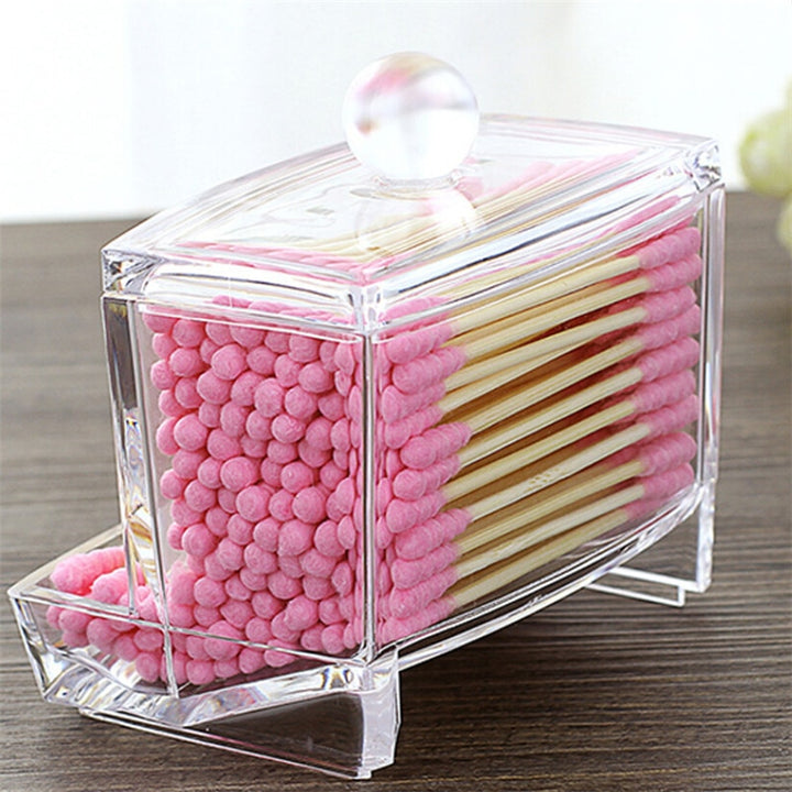 Acrylic Cotton Swabs Storage Holder Box Portable Transparent Makeup Cotton Pad Cosmetic Container Jewelry Organizer Case freeshipping - Etreasurs