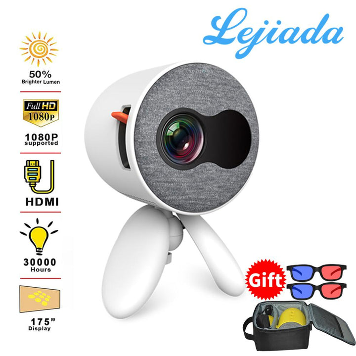 LEJIADA YG220 Mini Projector 3.5mm Audio Phone with screen Update Version Portable Pocket Cute Projector Video Player Kids Gift freeshipping - Etreasurs