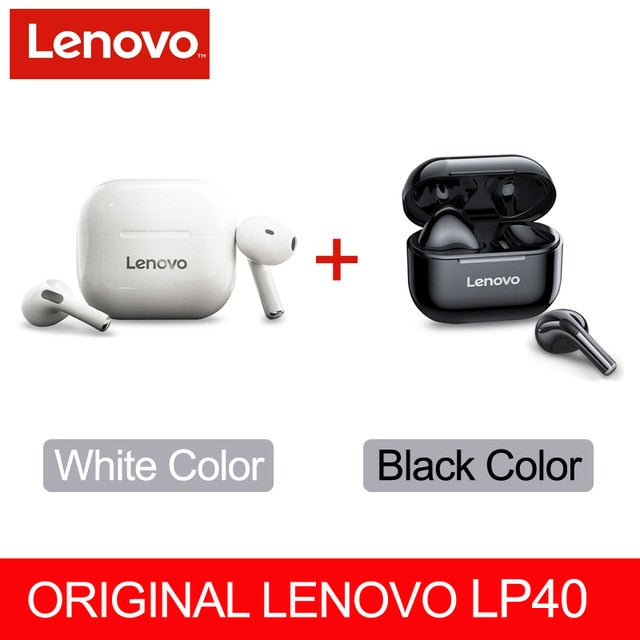 NEW Original Lenovo TWS Wireless Earphone Bluetooth 5.0 Dual Stereo MINI Reduction Bass Touch Control Long Standby 300mAH LP40 freeshipping - Etreasurs