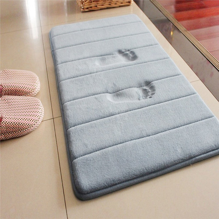 Home Bath Mat Coral Fleece Bathroom Carpet Water Absorption Non-slip Memory Foam Absorbent Washable Rug Toilet Floor Mat freeshipping - Etreasurs