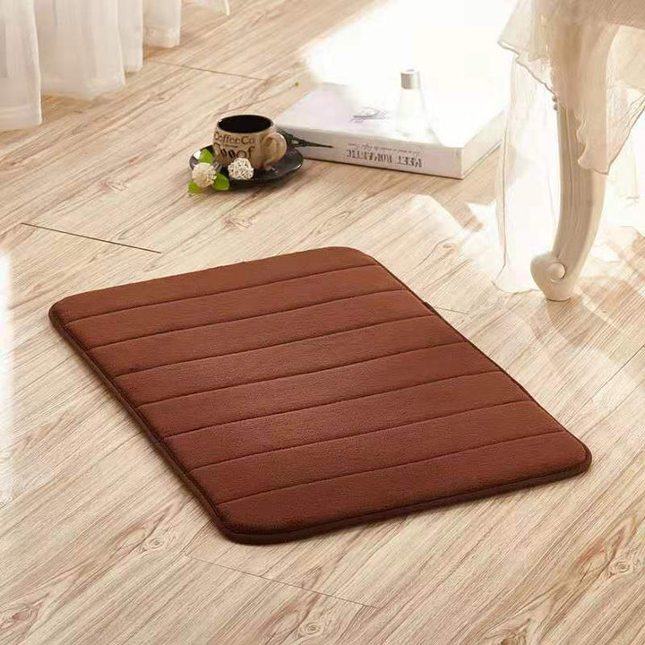 Home Bath Mat Coral Fleece Bathroom Carpet Water Absorption Non-slip Memory Foam Absorbent Washable Rug Toilet Floor Mat freeshipping - Etreasurs