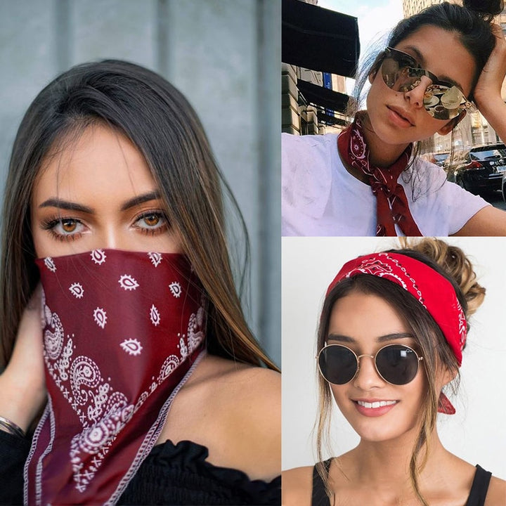 New Bohemian Print Bandana Hair Bands for Women Girls Square Scarf Turban Multifunctional Headband Hair Accessories Headwear freeshipping - Etreasurs