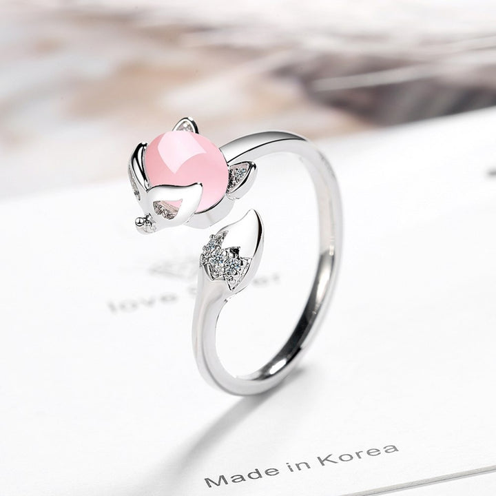 NEHZY 925 sterling silver new woman fashion jewelry high quality crystal zircon agate fox ring size adjustable ring freeshipping - Etreasurs