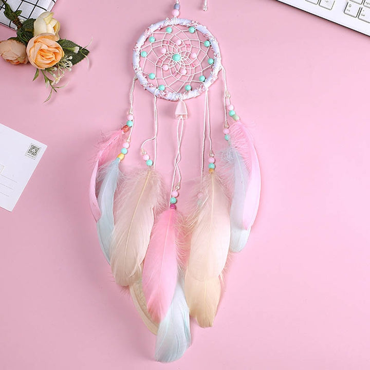 Original silver gray dream catcher 2 ring Indian feather hanging art gifts to bestie friends creative valentine's day gifts freeshipping - Etreasurs