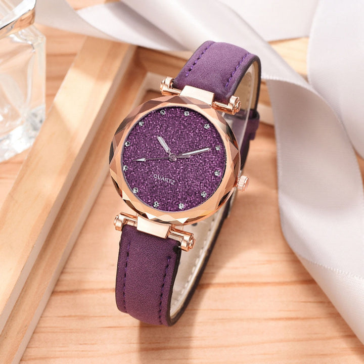 Casual Women Romantic Starry Sky Wrist Watch bracelet Leather Rhinestone Designer Ladies Clock Simple Dress Gfit  Montre Femme freeshipping - Etreasurs