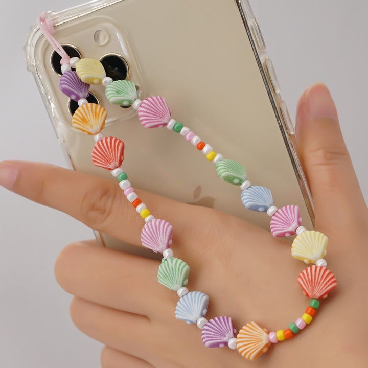 Shinus Heishi Disc Beads Crystal Chain For Phone Mobile Phone Lanyard Smile Cell Phone Chains 2021 LOVE Letter String Wristband freeshipping - Etreasurs