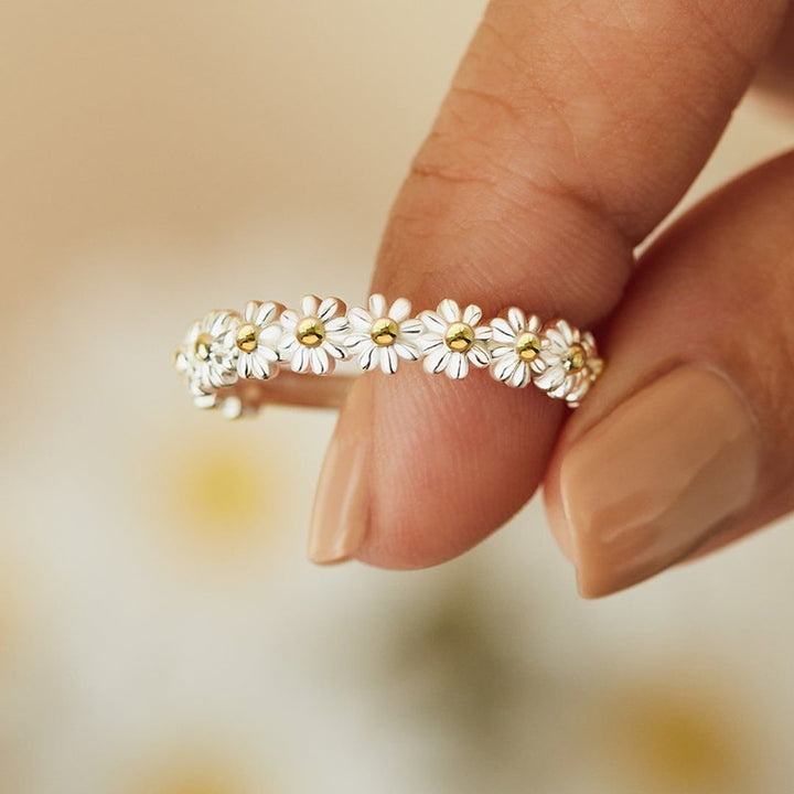 Vintage Daisy Rings For Women Cute Flower Ring Adjustable Open Cuff Wedding Engagement Rings Female Jewelry Bague freeshipping - Etreasurs