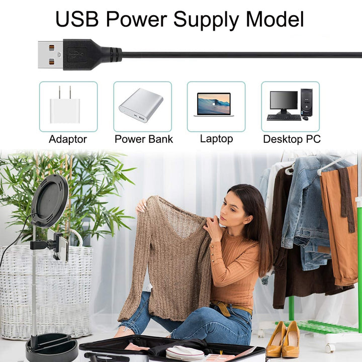 Universal USB Selfie Ring Light Photo Studio Camera Lights Dimmable Video Lighting With Stand For Youtube Makeup Live freeshipping - Etreasurs