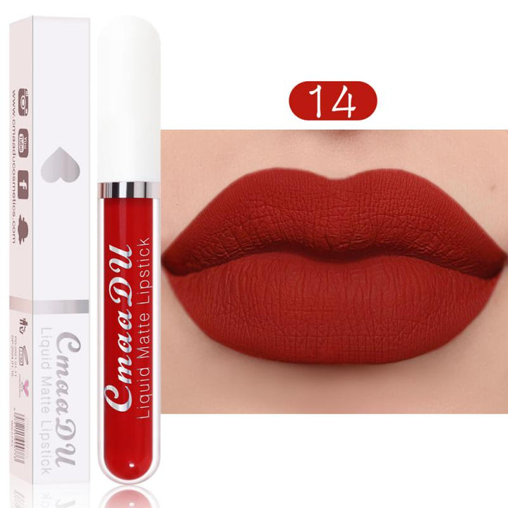 CmaaDu 18 Colors Long Lasting Lip Gloss Matte Velvet Liquid Lipstick Waterproof Moisturizing Lip Makeup Cosmetic TSLM1 freeshipping - Etreasurs