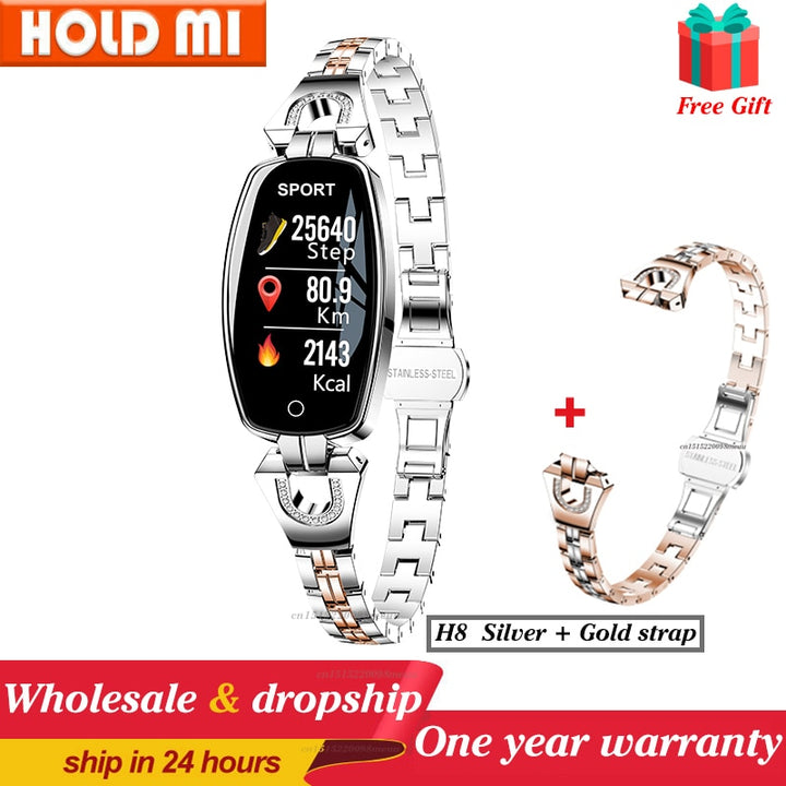 2021 H8 and H8 pro Women Smartwatch Heart Rate Monitor Blood Pressure Smart watch Band  Fitness Tracker lady bracelet Wristband freeshipping - Etreasurs