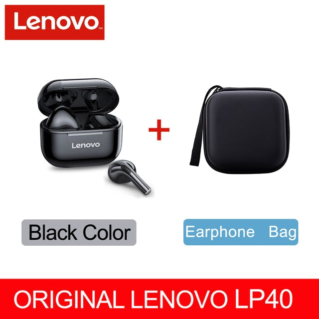 NEW Original Lenovo TWS Wireless Earphone Bluetooth 5.0 Dual Stereo MINI Reduction Bass Touch Control Long Standby 300mAH LP40 freeshipping - Etreasurs