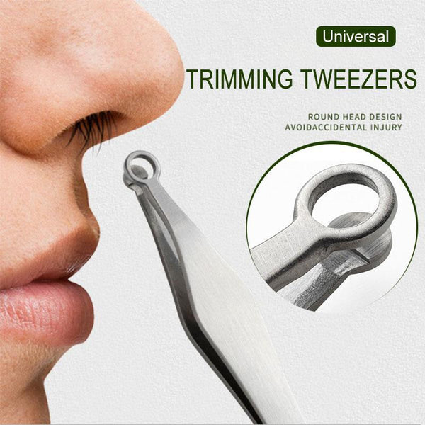 Universal Nose Hair Trimming Tweezers Stainless Steel Eyebrow Nose Hair Cut Manicure Facial Trimming Makeup Scissors freeshipping - Etreasurs