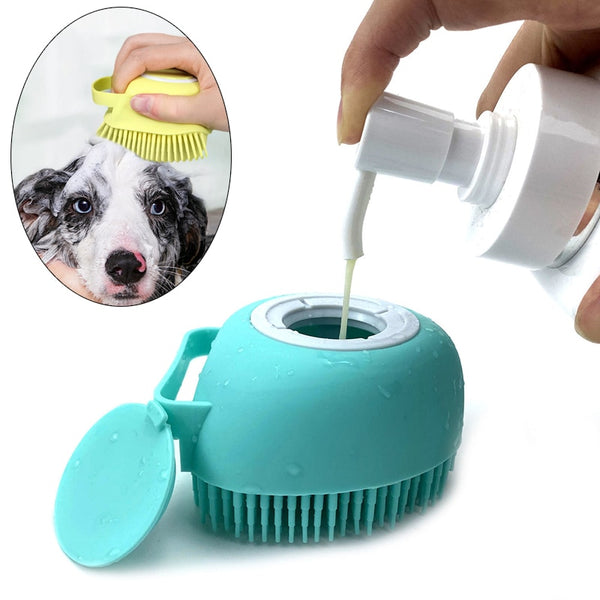 Bathroom  Puppy Big Dog Cat Bath Massage Gloves Brush Soft Safety Silicone Pet Accessories for Dogs Cats Tools Mascotas Products freeshipping - Etreasurs