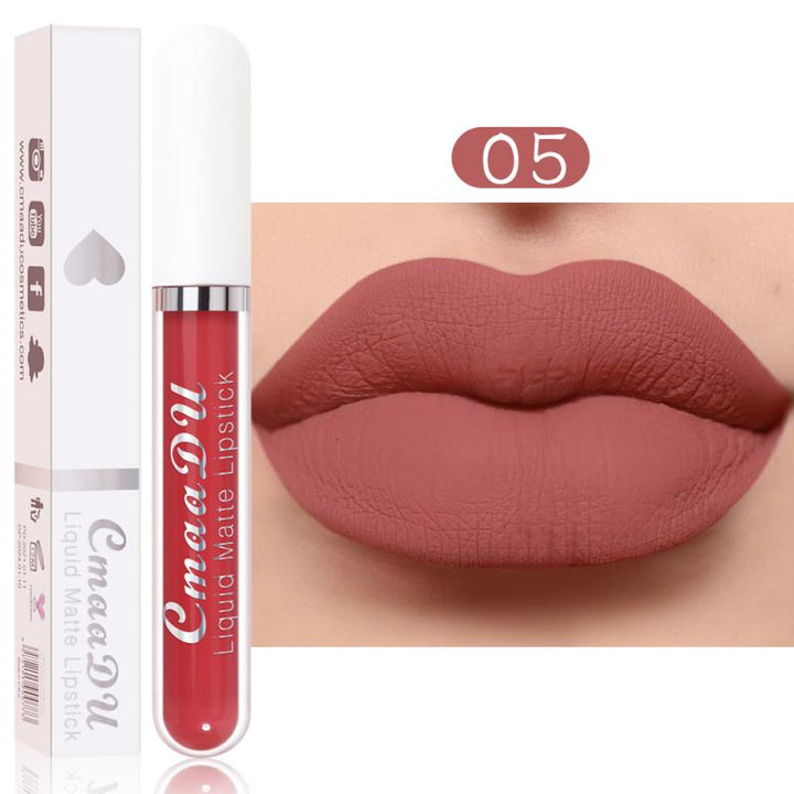 CmaaDu 18 Colors Long Lasting Lip Gloss Matte Velvet Liquid Lipstick Waterproof Moisturizing Lip Makeup Cosmetic TSLM1 freeshipping - Etreasurs