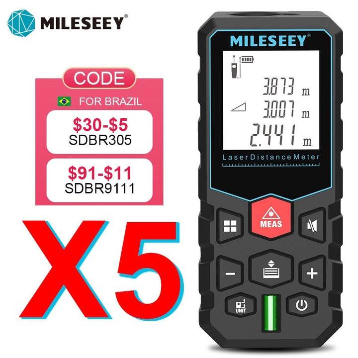 Mileseey laser distance meter electronic roulette laser digital tape rangefinder trena metro laser range finder  measuring tape freeshipping - Etreasurs