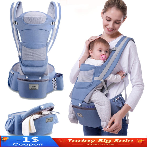 New 0-48 Month Ergonomic Baby Carrier Infant Baby Hipseat Carrier 3 In 1 Front Facing Ergonomic Kangaroo Baby Wrap Sling freeshipping - Etreasurs