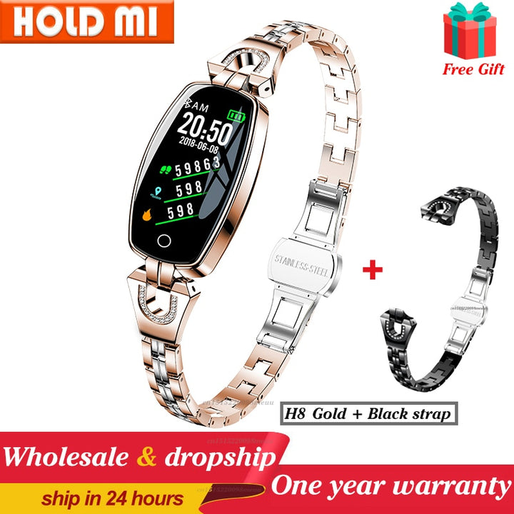 2021 H8 and H8 pro Women Smartwatch Heart Rate Monitor Blood Pressure Smart watch Band  Fitness Tracker lady bracelet Wristband freeshipping - Etreasurs