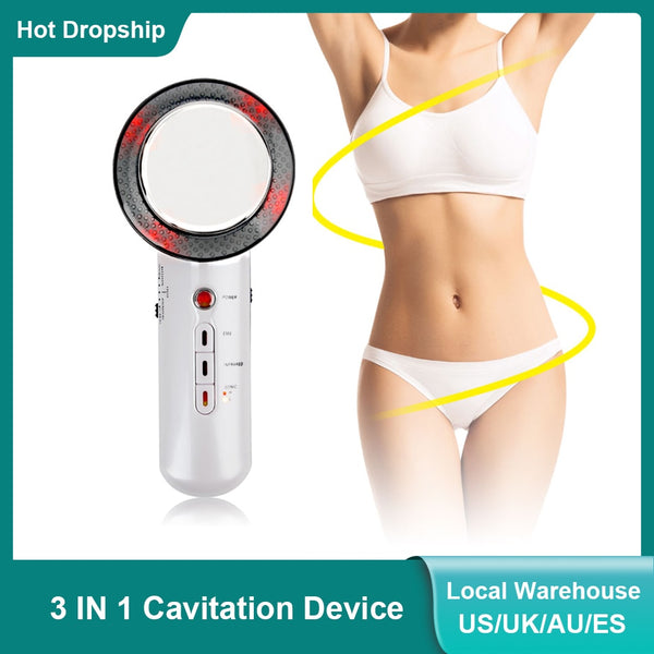 3 in 1 EMS Ultrasound Cavitation Device Electric Body Slimming Massager Fat Burner Infrared Therapy Ultrasonic Cavitation freeshipping - Etreasurs