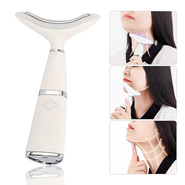 LED Photon Therapy Neck and Face Lifting Tool Vibration Skin Tighten Face Slim Reduce Double Chin Anti-Wrinkle Remove Device freeshipping - Etreasurs