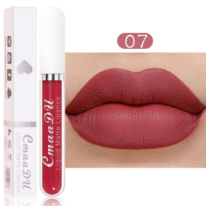 CmaaDu 18 Colors Long Lasting Lip Gloss Matte Velvet Liquid Lipstick Waterproof Moisturizing Lip Makeup Cosmetic TSLM1 freeshipping - Etreasurs