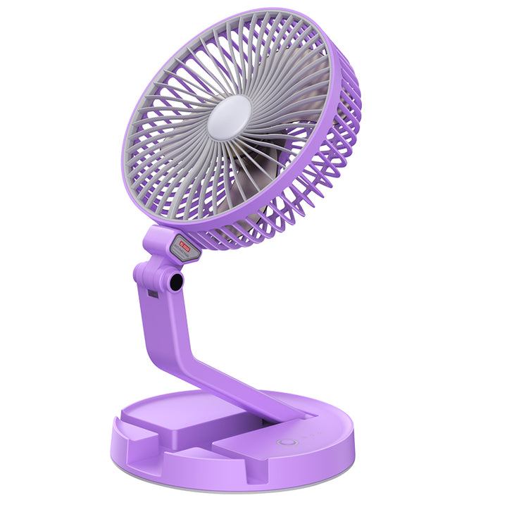 Colorful Multifunction rechargeable folding fan with led light anti-heat table lamp desktop mini fan freeshipping - Etreasurs