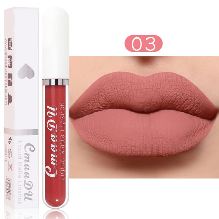 CmaaDu 18 Colors Long Lasting Lip Gloss Matte Velvet Liquid Lipstick Waterproof Moisturizing Lip Makeup Cosmetic TSLM1 freeshipping - Etreasurs