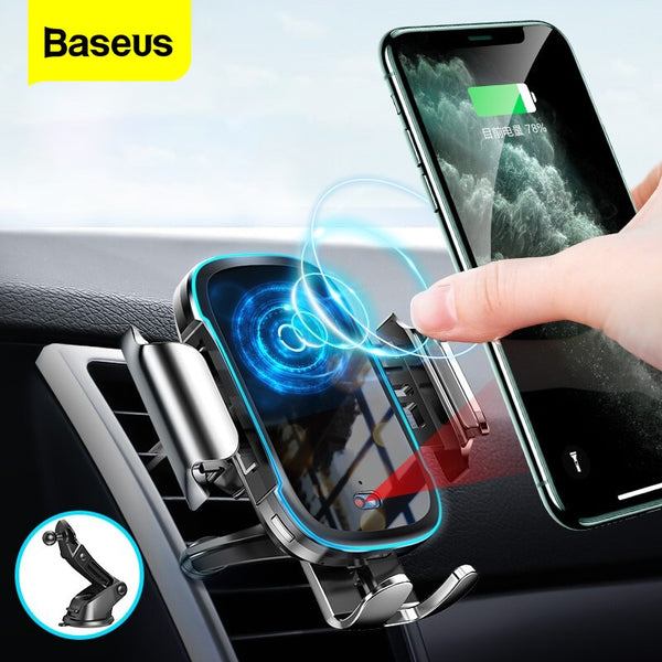 Baseus 15W Qi Car Wireless Charger Induction Car Mount Fast Wireless Charging For iPhone Samsung Huawei Xiaomi Car Phone Holder